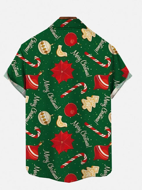 Men's Christmas Funny Graphic Short Sleeve Hawaiian Shirt